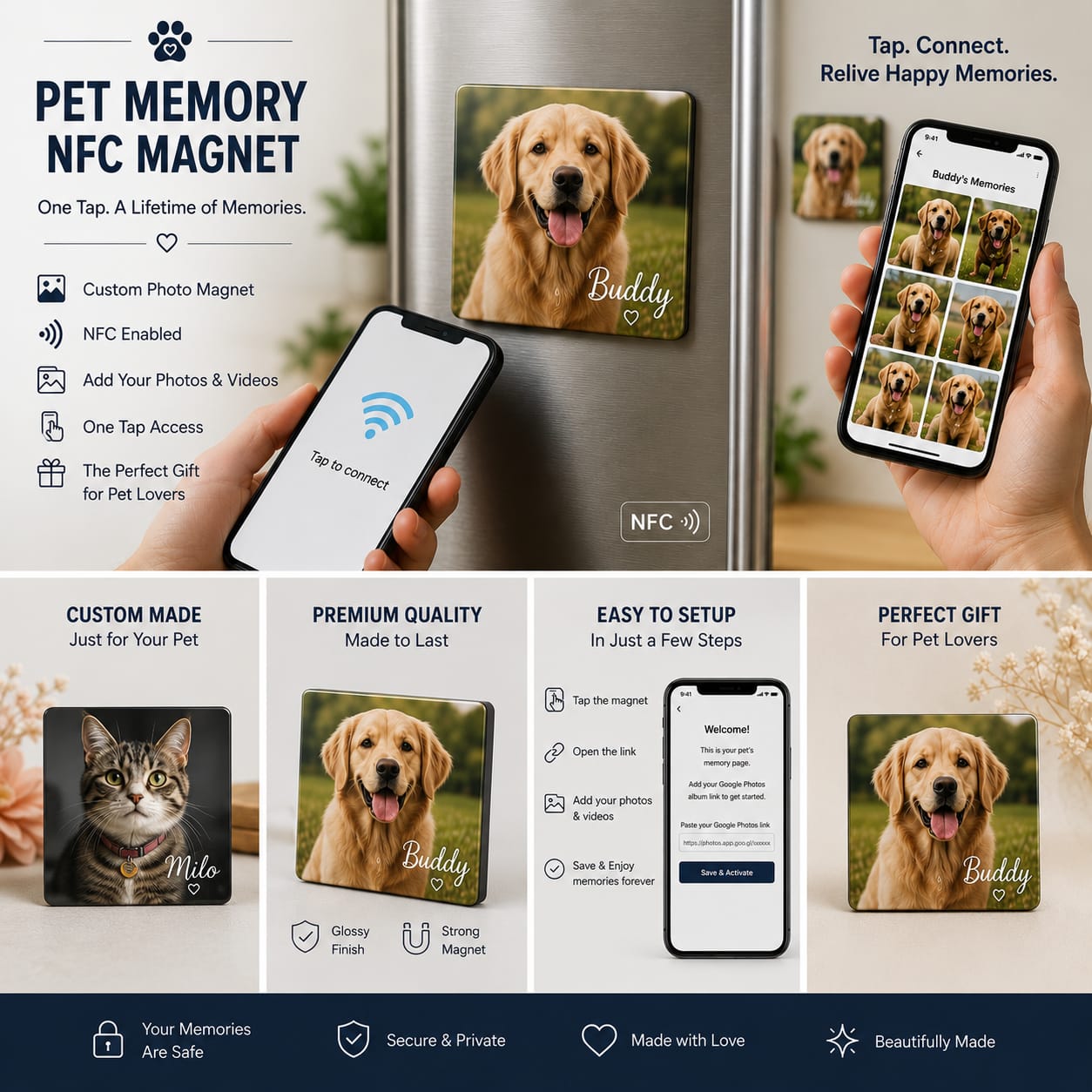 Pet's Photo Magnet with Tap to View Memories - Image 2